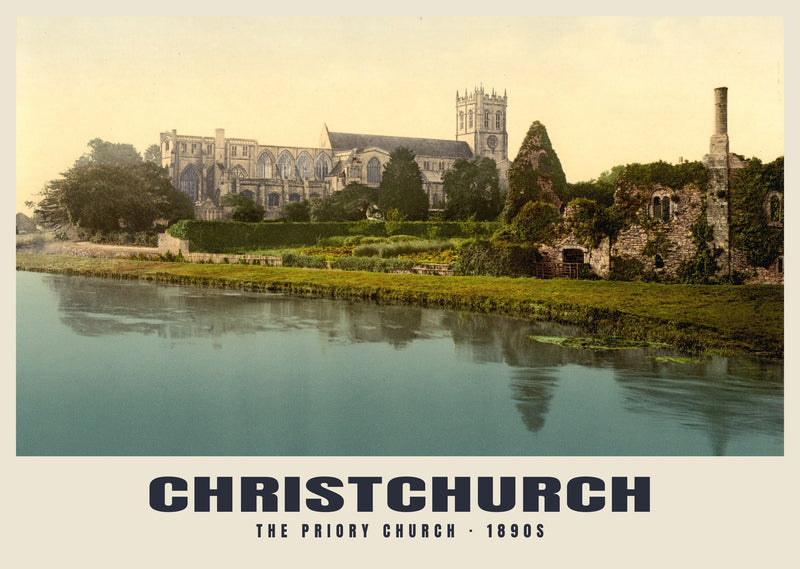 L'église prieurale, Christchurch, vers 1890-1900, tirage patrimonial