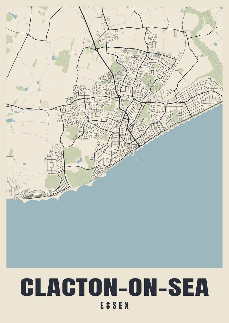 Clacton-on-Sea Street Map Poster