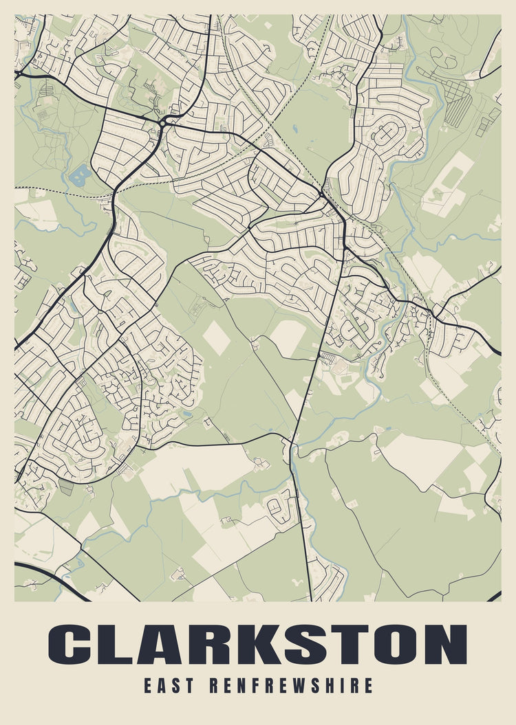 Clarkston Street Map Poster