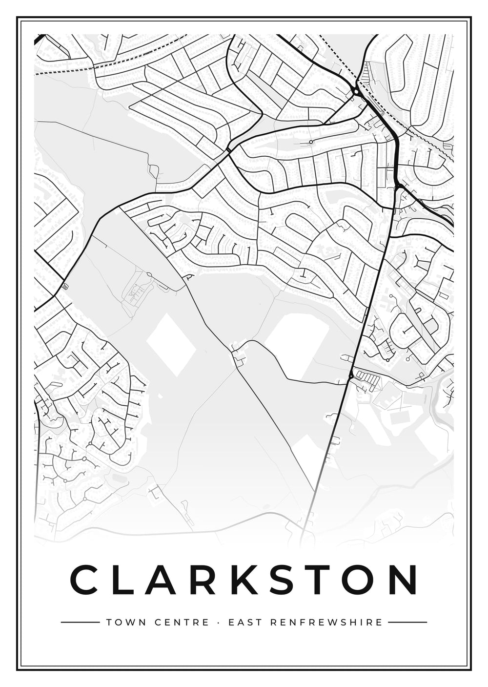 Clarkston Town Centre Street Map Poster