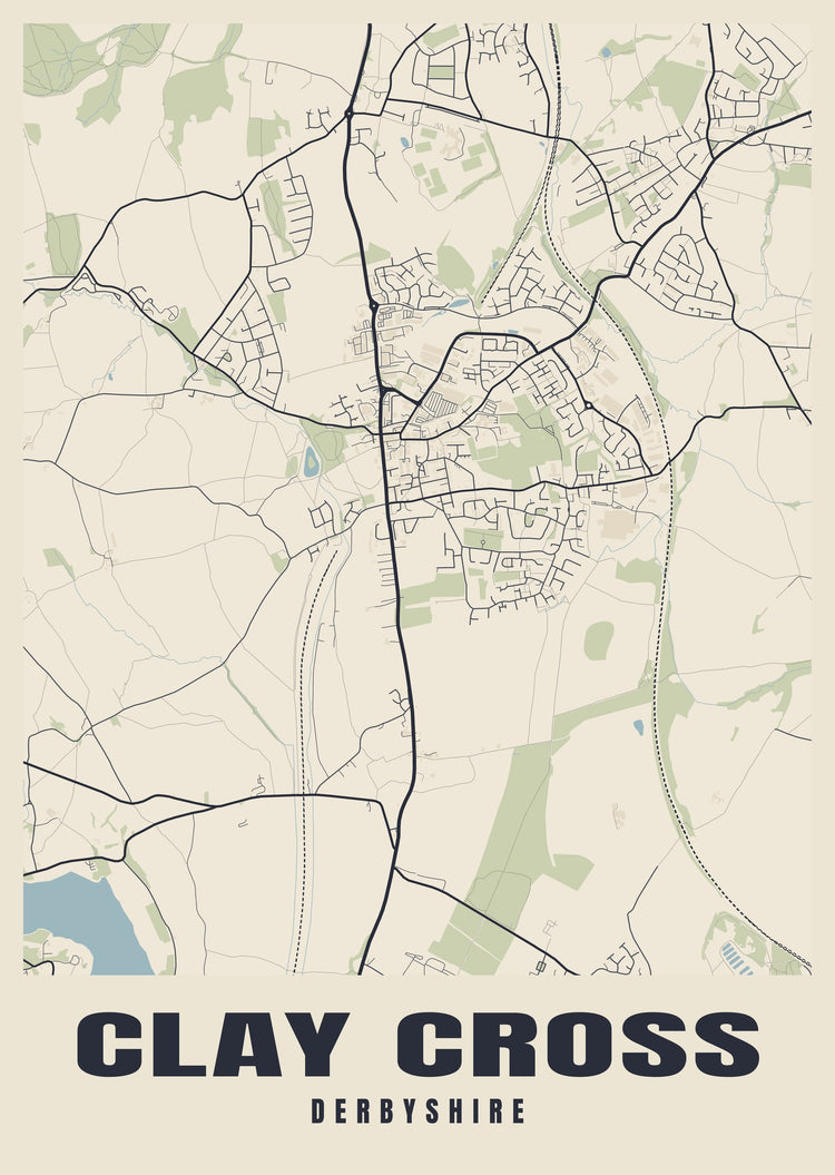 Clay Cross Street Map Poster