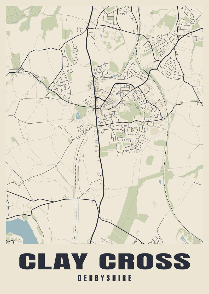 Clay Cross Street Map Poster