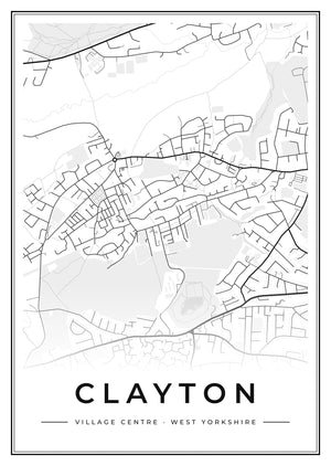 Clayton Village Centre Street Map Poster