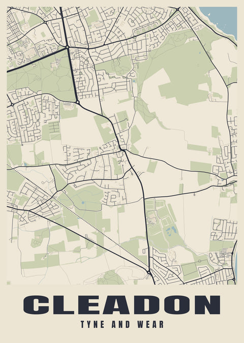Cleadon Street Map Poster