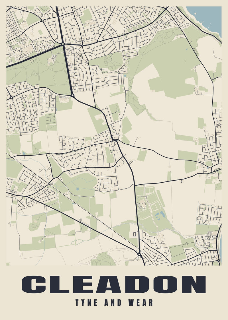 Cleadon Street Map Poster