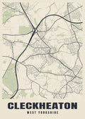 Street map poster of Cleckheaton, West Yorkshire