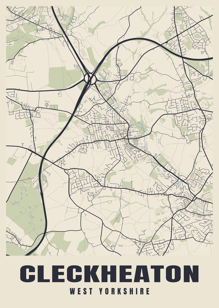 Cleckheaton Street Map Poster