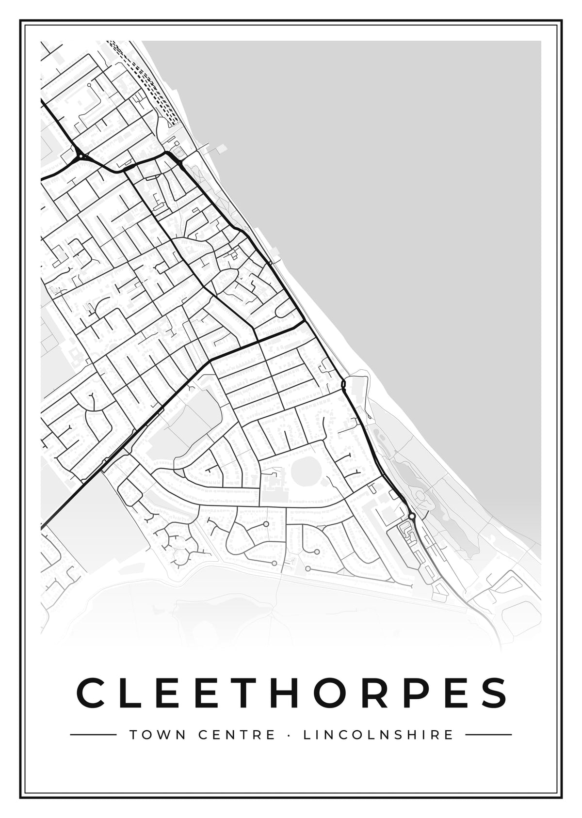 Street map poster of Cleethorpes town centre, Lincolnshire