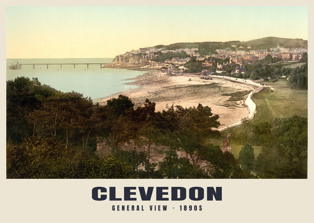 Veduta generale, Clevedon, 1890–1900 circa, Stampa d'epoca