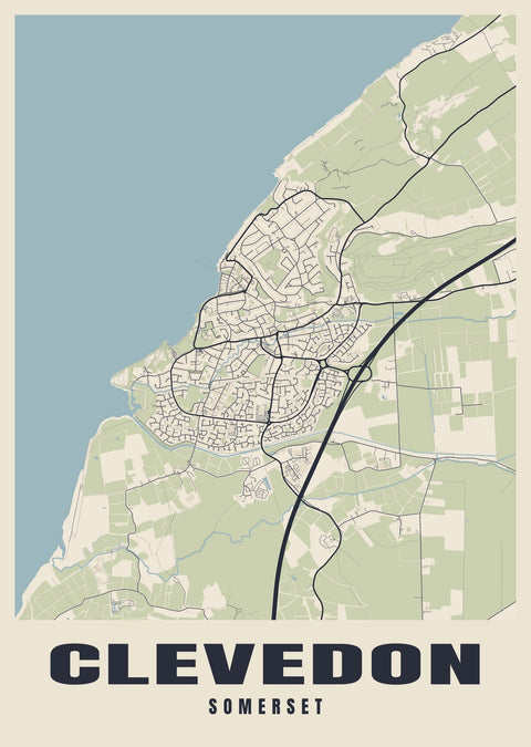 Clevedon Street Map Poster