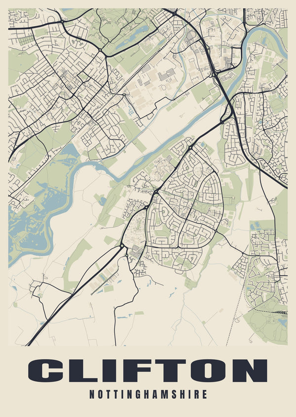 Clifton Street Map Poster