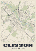Street map poster of Clisson, Pays de la Loire