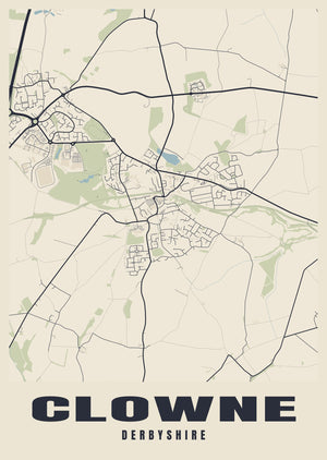 Clowne Street Map Poster