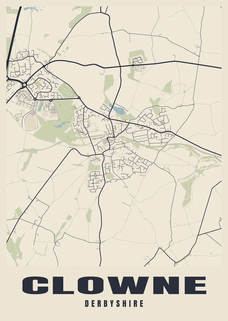 Clowne Street Map Poster