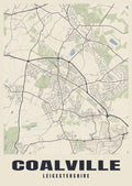 Street map poster of Coalville, Leicestershire