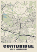 Street map poster of Coatbridge, North Lanarkshire