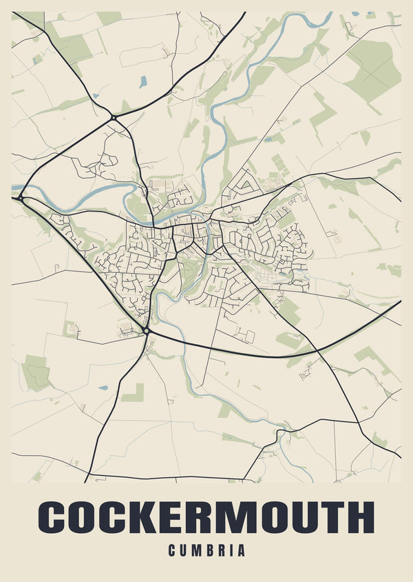 Cockermouth Street Map Poster