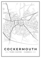 Street map poster of Cockermouth town centre, Cumbria