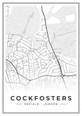 Street map poster of Cockfosters, Enfield, London