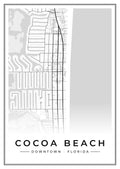 Street map poster of downtown Cocoa Beach, Florida