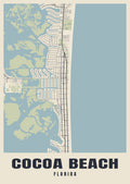 Street map poster of Cocoa Beach, Florida