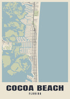 Street map poster of Cocoa Beach, Florida