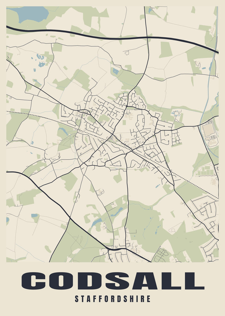 Codsall Street Map Poster