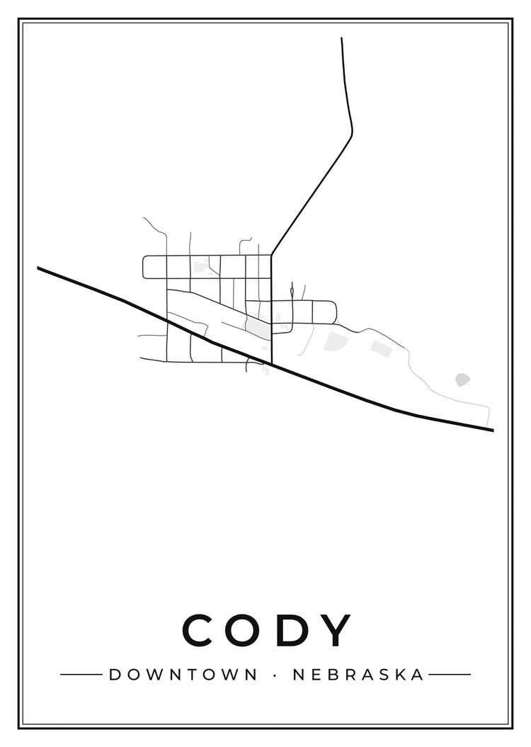 Cody Downtown Street Map Poster