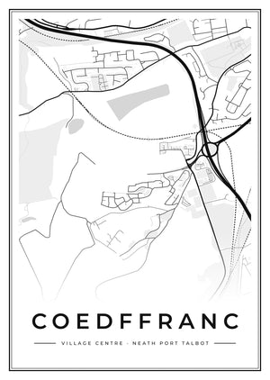 Coedffranc Village Centre Street Map Poster