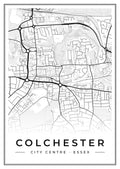 Street map poster of Colchester city centre, Essex