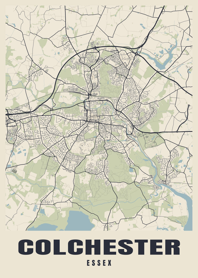 Colchester Street Map Poster