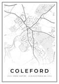 Street map poster of Coleford town centre, Gloucestershire