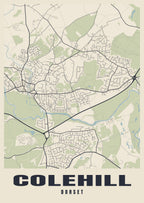 Street map poster of Colehill, Dorset