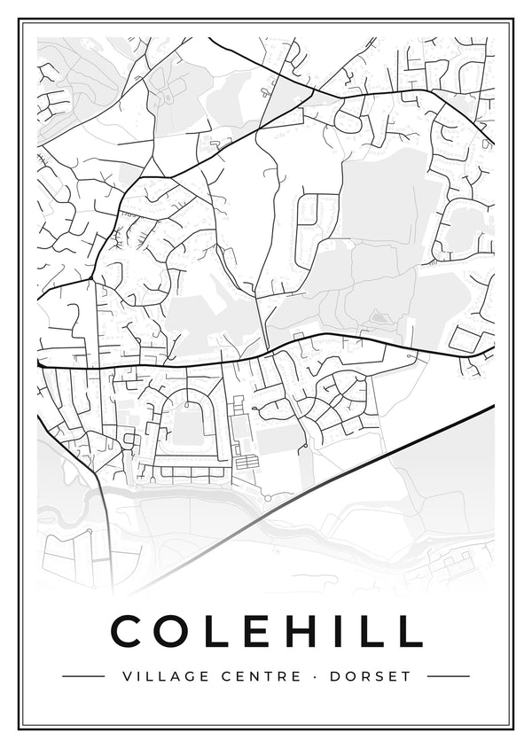 Colehill Village Centre Street Map Poster