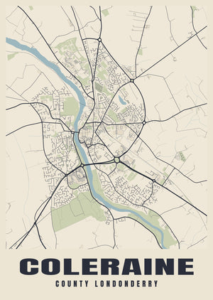 Coleraine Street Map Poster