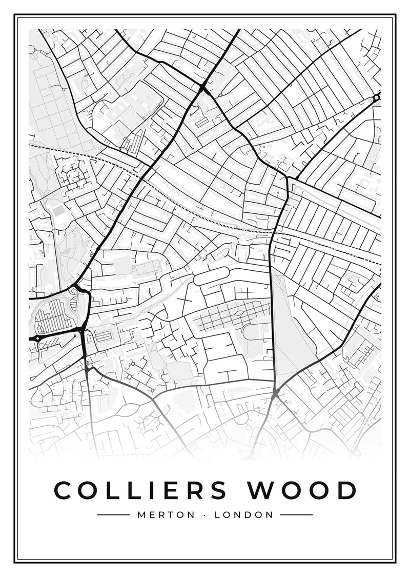 Colliers Wood Street Map Poster