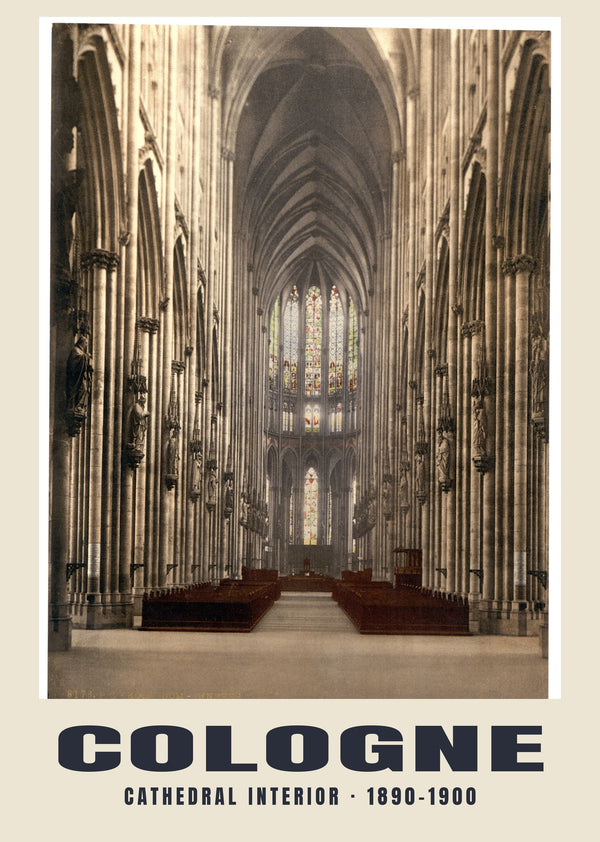 Interior de la catedral, Colonia — 1890–1900 · Lámina de fotocromo antiguo