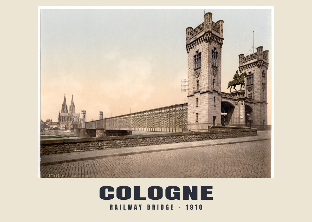 Railway Bridge, Cologne, 1910 heritage photograph