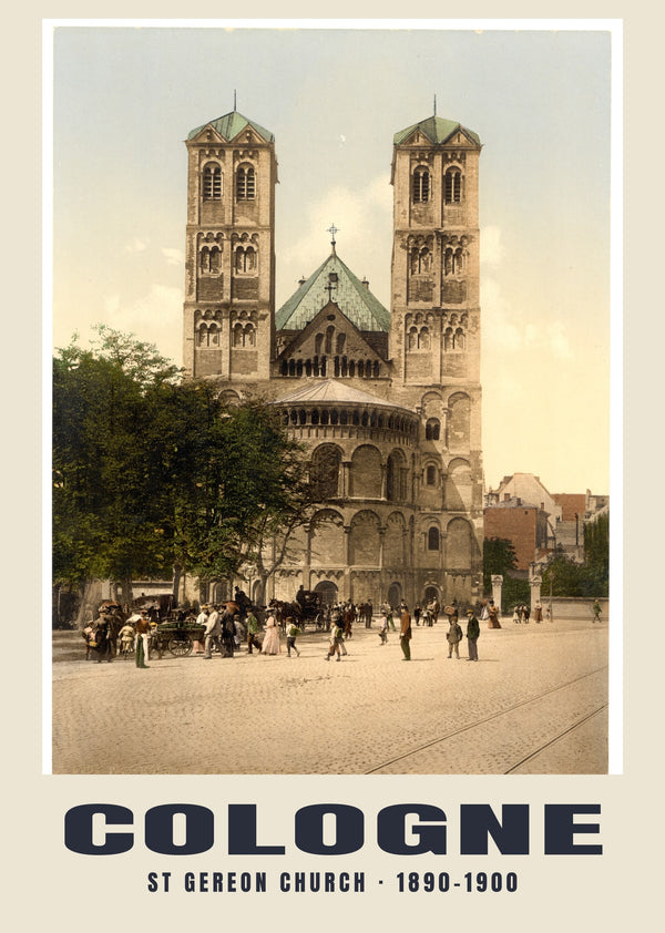 St Gereon Church, Cologne — 1890–1900 · Vintage photochrom print
