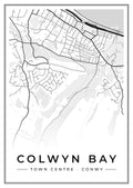 Street map poster of Colwyn Bay town centre, Conwy