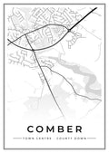 Street map poster of Comber town centre, County Down