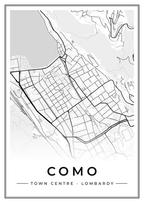 Como Town Centre Street Map Poster