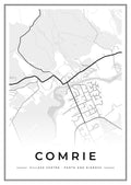 Street map poster of Comrie village centre, Perth and Kinross