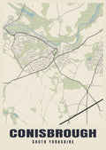 Street map poster of Conisbrough, South Yorkshire
