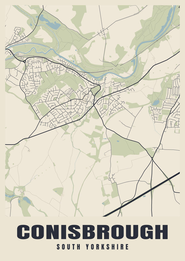 Conisbrough Street Map Poster