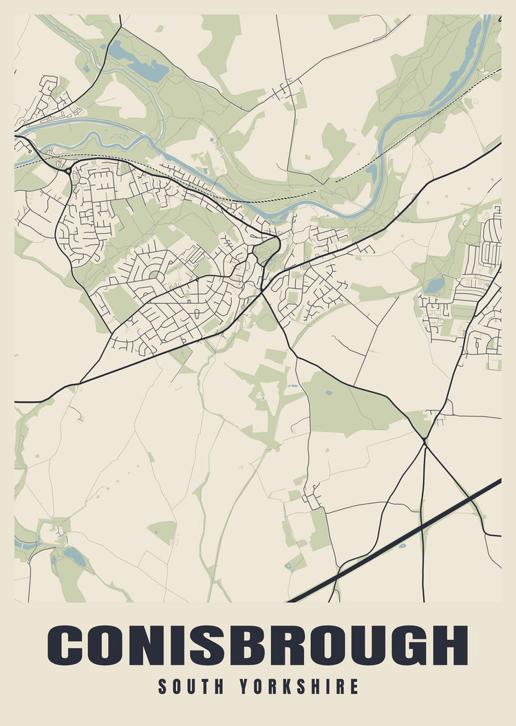 Conisbrough Street Map Poster