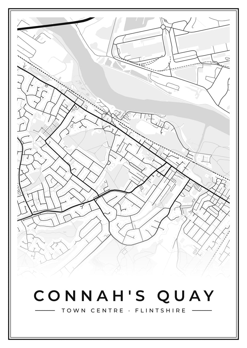 Connah's Quay Town Centre Street Map Poster