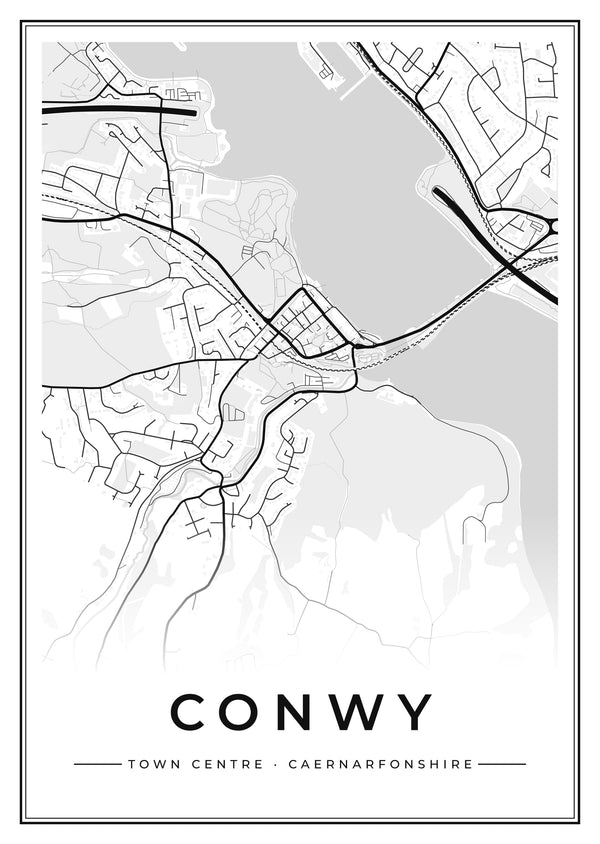 Conwy Town Centre Street Map Poster