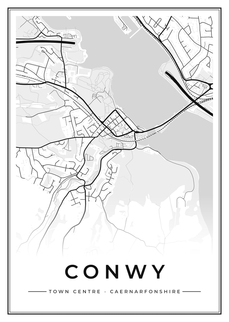 Conwy Town Centre Street Map Poster