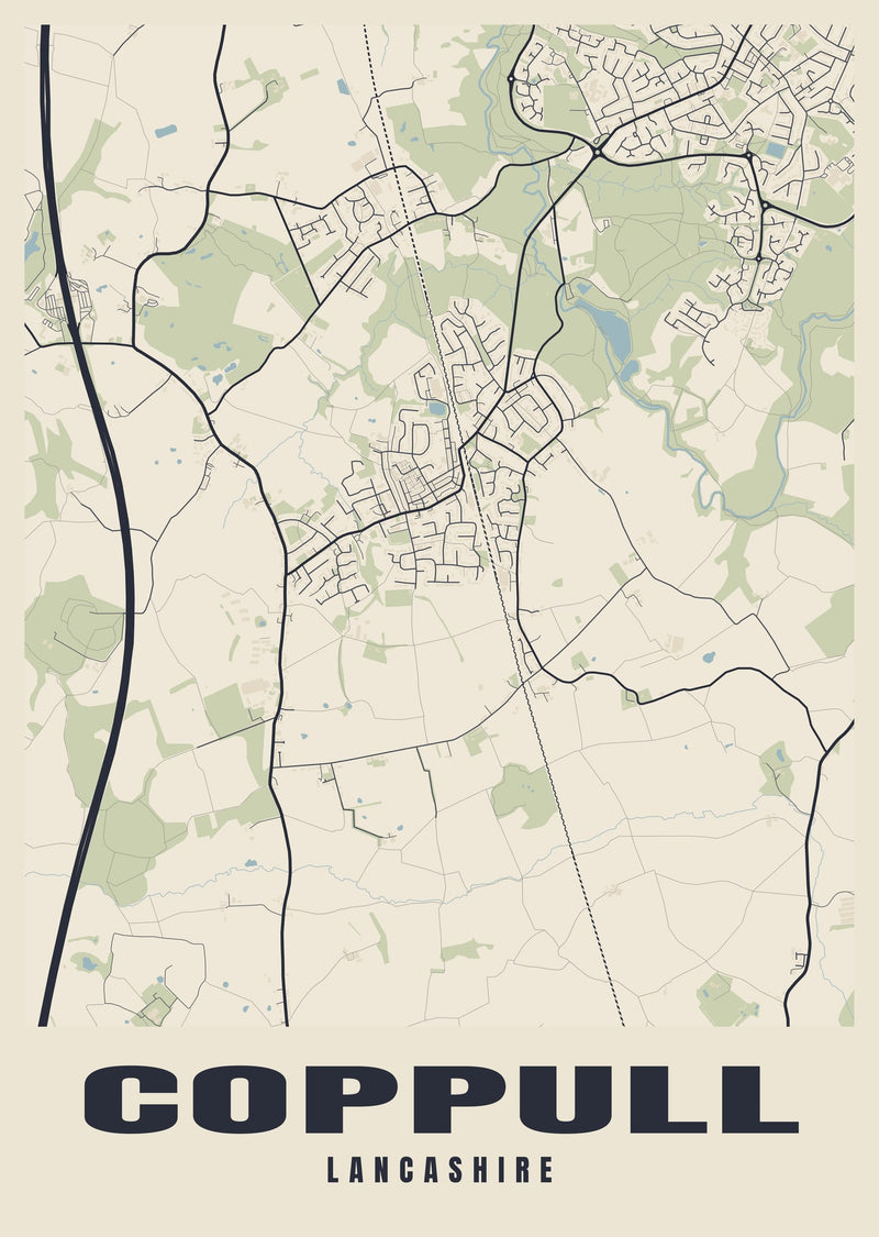 Coppull Street Map Poster